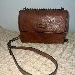 Wrangler Tan Leather Crossbody Bag